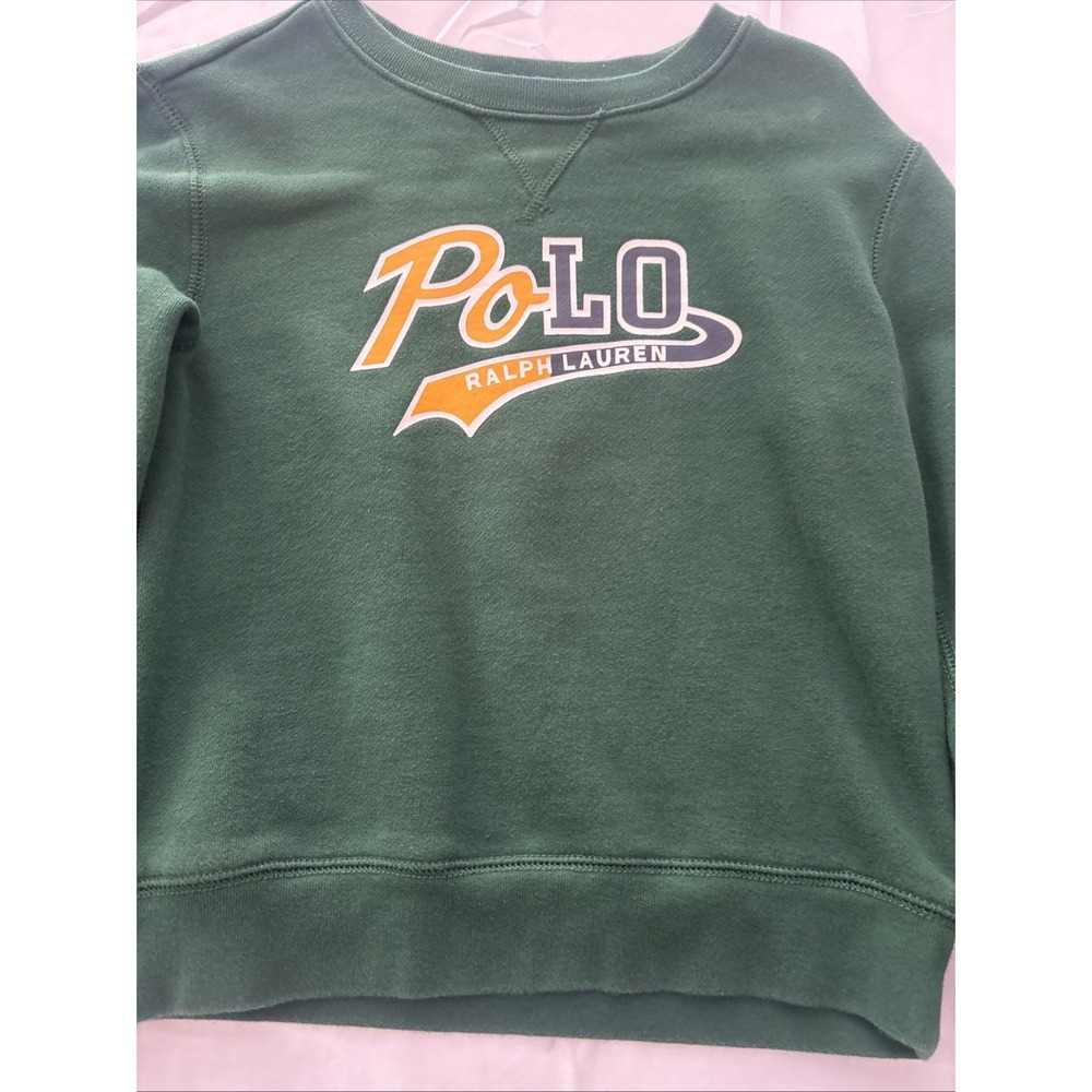 Polo Ralph Lauren Boys Dark Green Graphic Pullover Sweatshirt Size 7 - Picture 3 of 10